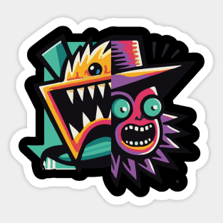 scared face deco Sticker